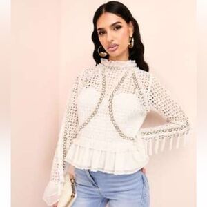 ASOS White Crochet Lace Blouse